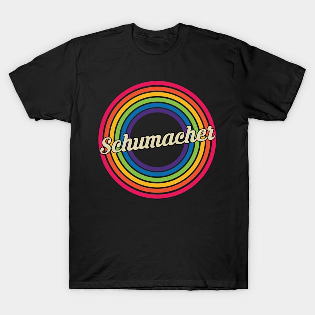 Schumacher - Retro Rainbow Style T-Shirt by MaydenArt